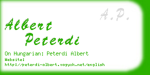 albert peterdi business card